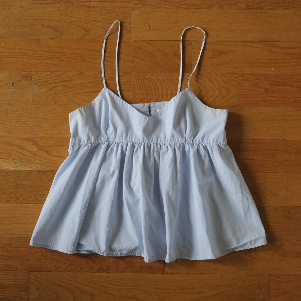 Art Du Basic Camisole Women Blue Spaghetti Strap Babydoll Minimalist S 2522